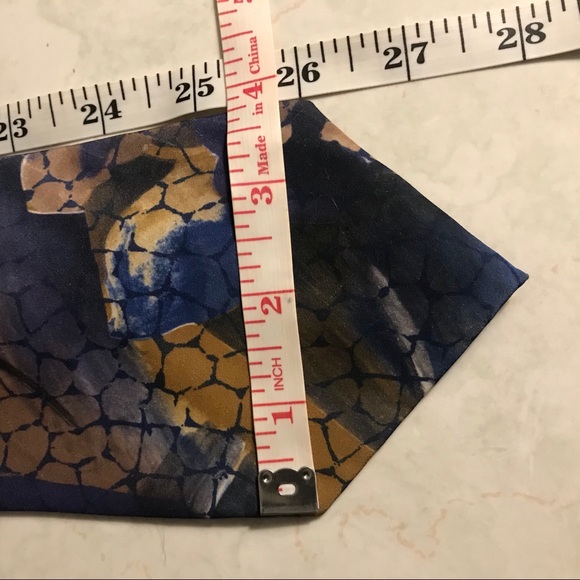 Oleg Cassini Tie Blues Purple Brown Abstract Swirl Polyester - Picture 16 of 16